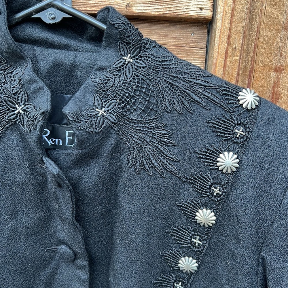 Vintage Ren Ellis Western-Style Embroidered Black Jacket - Picture 8 of 13